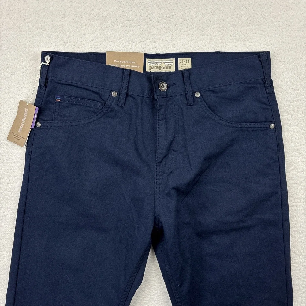 NEW PATAGONIA Performance Twill Jeans Mens 31/32 Navy Blue Slim Fit Stretch Pant